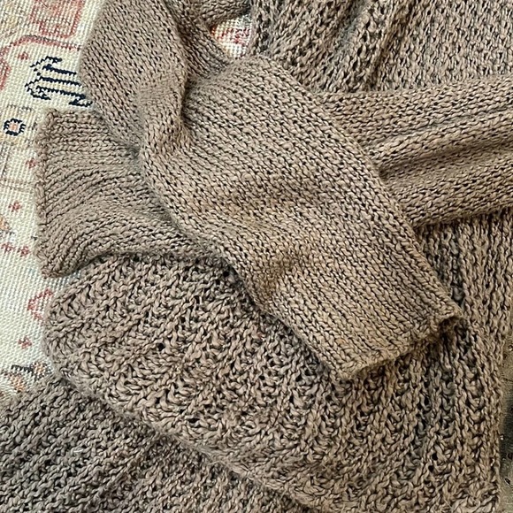 Anthropologie Knitted & Knotted brown open front cardigan small - Picture 7 of 8